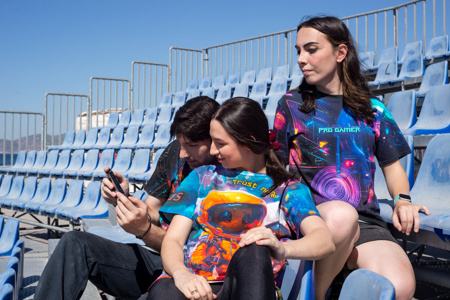 Sustainable fashion t-shirt with gaming aesthetic