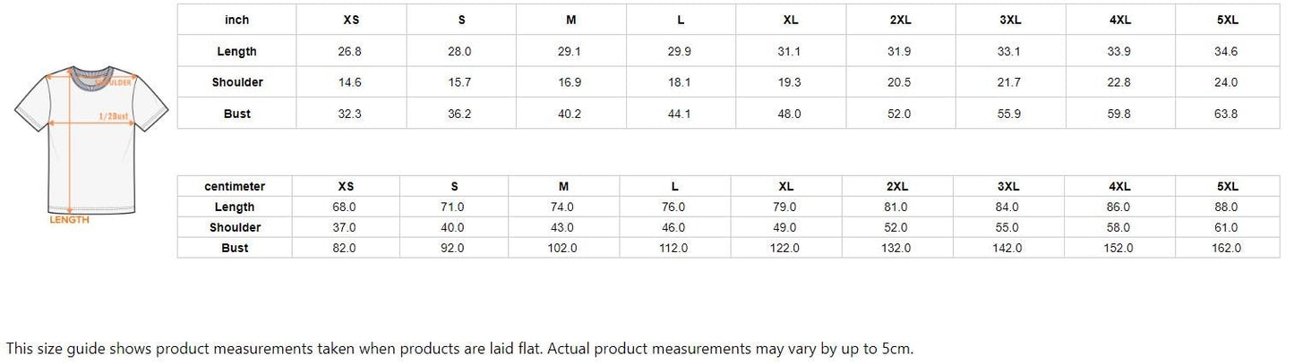 Tshirt size guide