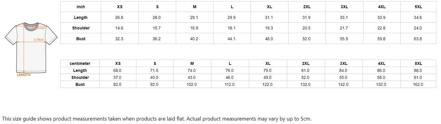 Tshirt size guide