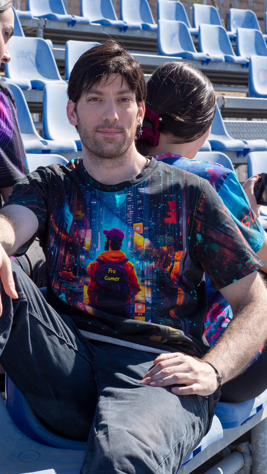 Retro 90s gamer T-shirt with bold vintage graphics for millennials