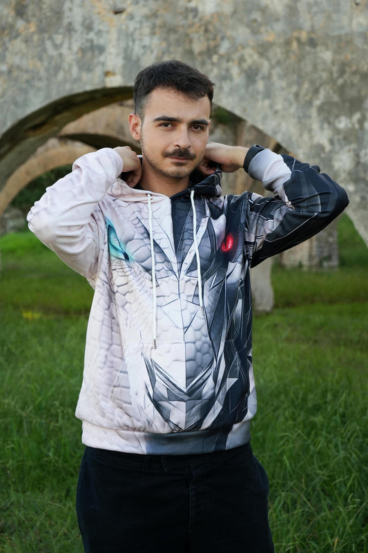Unisex fantasy RPG hoodie featuring dragon-inspired artwork
Cozy fleece gamer hoodie with ice/fire motif – Thirion collection
Urban dragon hoodie for RPG fans – Final Fantasy style design
Dragon eye hoodie in blue and white colorway – gamer fashion piece