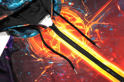 League-Inspired War Scene Zipper Hoodie | Unique Gamer Sweater | Epic Unisex Gamer Gift for MOBA Fans