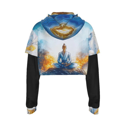 Arcane Flow Anime Hoodie | Mesh Sleeve Cropped Top | Tactical Warrior Streetwear for Gamers & Cosplayers